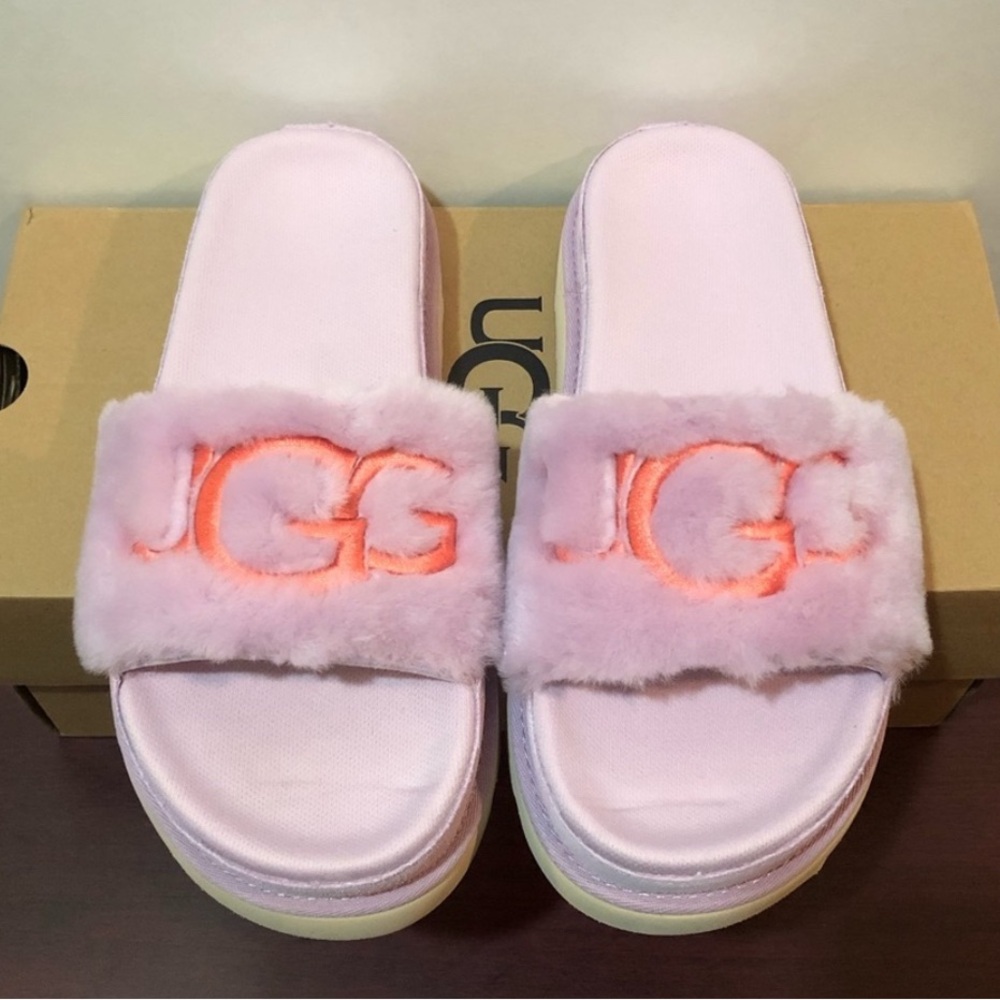 UGG Laton Fur Slide Sandals - Picture 7 of 8